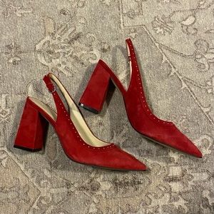 Marc Fisher Red Suede Heels